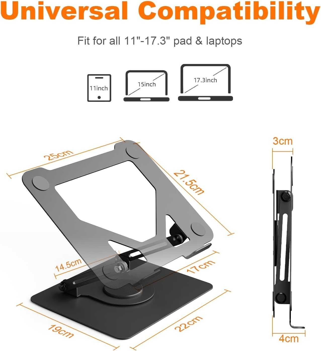 GRIFEMA Stojak Podstawka pod Laptopa 10-17.3 REGULOWANA 360 METALOWA