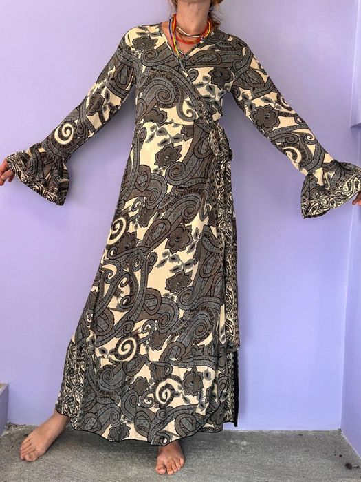 Sukienka kopertowa długa z Indii