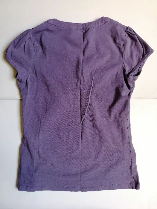 H&M fioletowa bluzka koszulka z haftem S