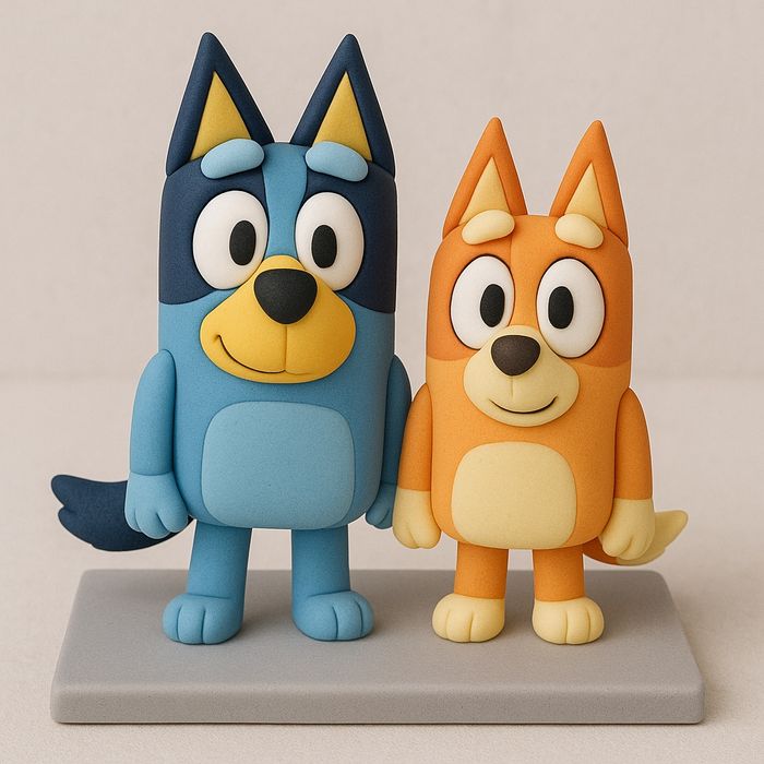 Bingo I Blue z masy cukrowej na tort