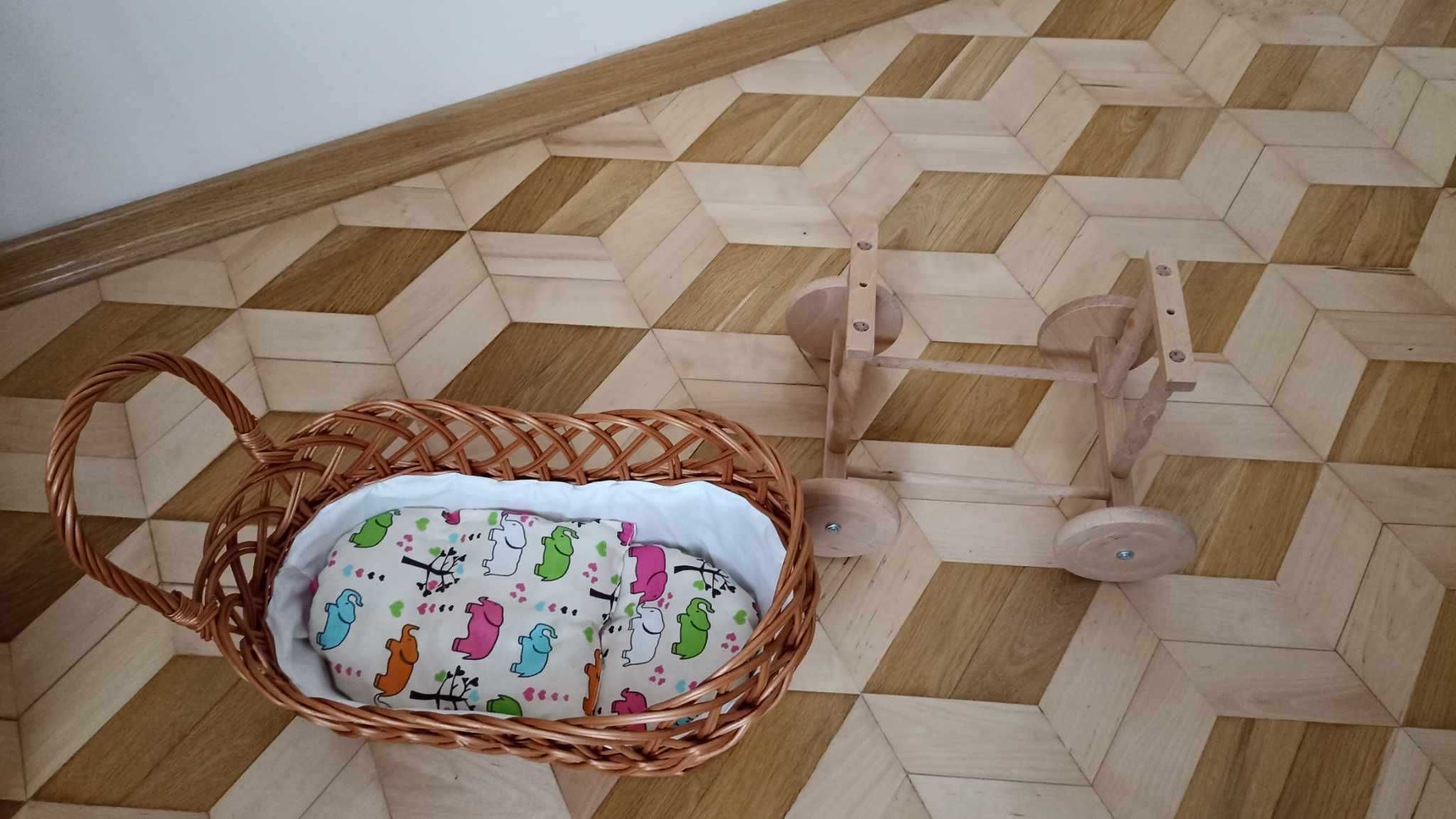 Wiklinowy wózek dla lalek + Gratis
