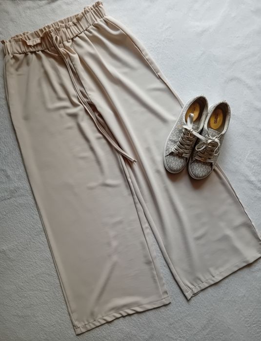 Spodnie szerokie beż