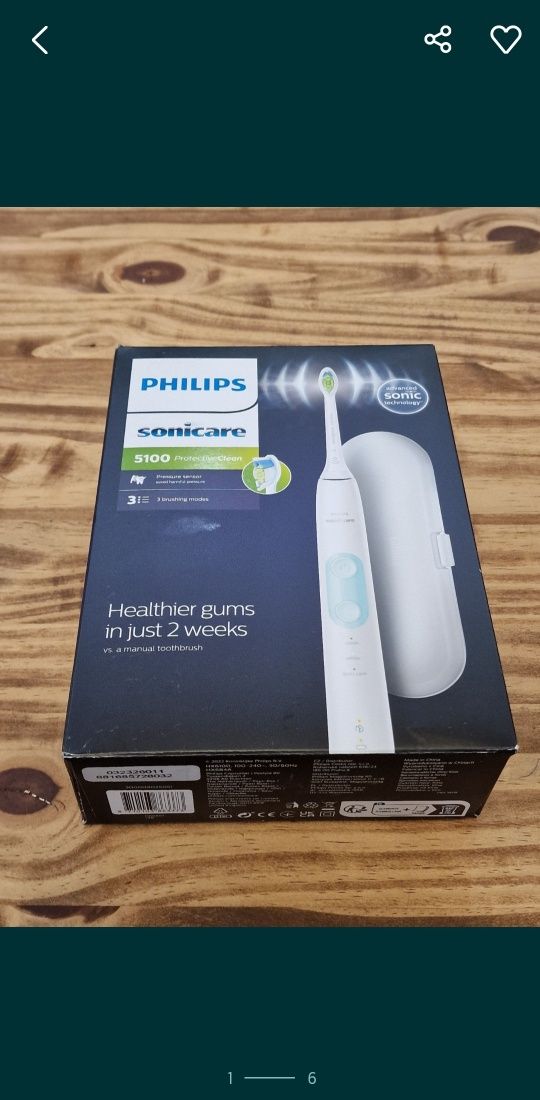 Nowa szczoteczka soniczna Philips Sonicare 5100 z etuii