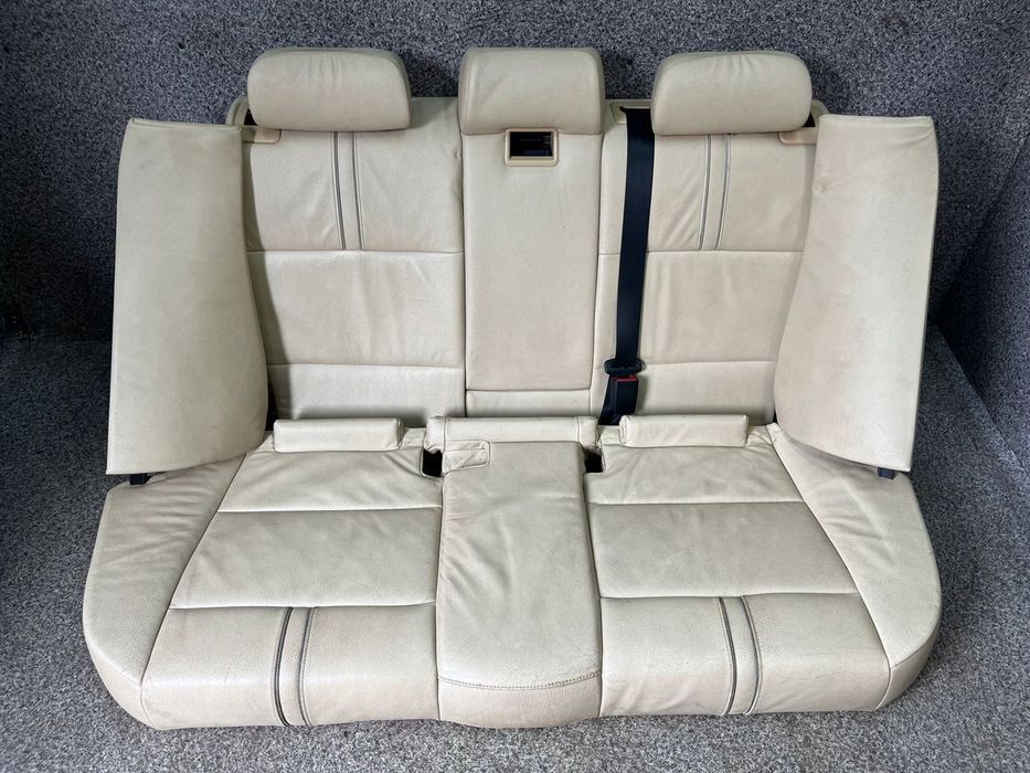 Kanapa tylna podlokietnik cupholder tyl skora bezowa LADNA BMW X3 E83 ORG