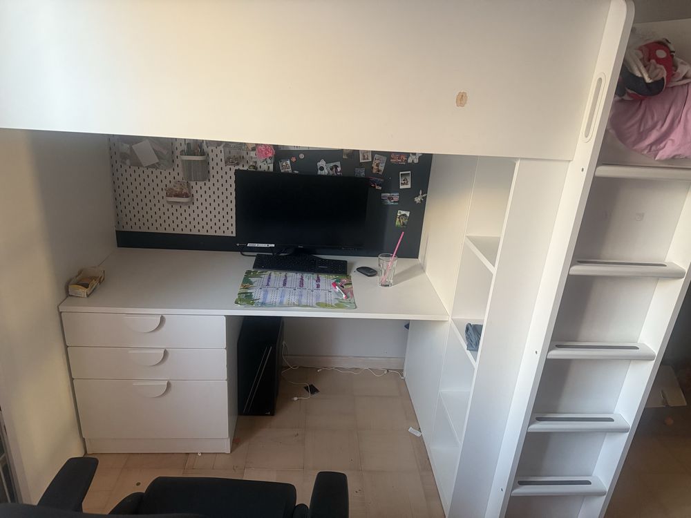 SMÅSTAD łozko pietrowe z biurkiem