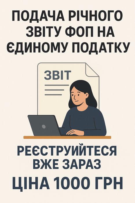 Бухгалтер ФОП супровід,подача річного звіту