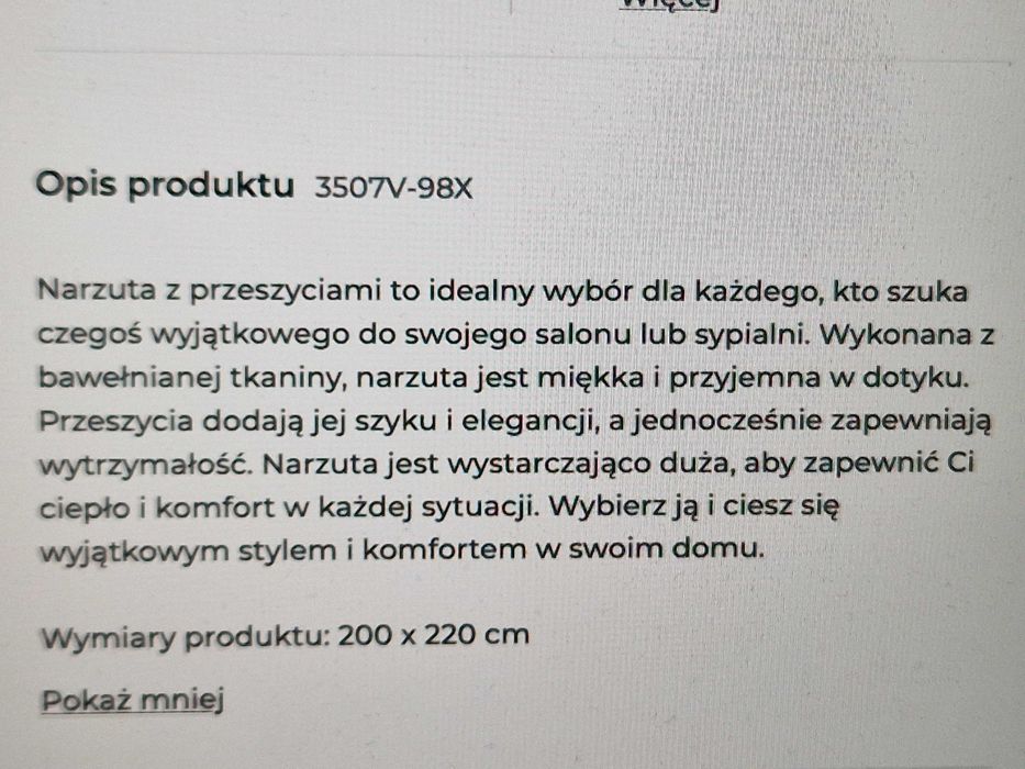 Beżowa,muślinowa narzuta na łóżko Reserved 200x220.NOWA !