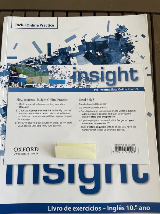 Inglês 10º insight ( livro aluno + exercícios) excelente estado