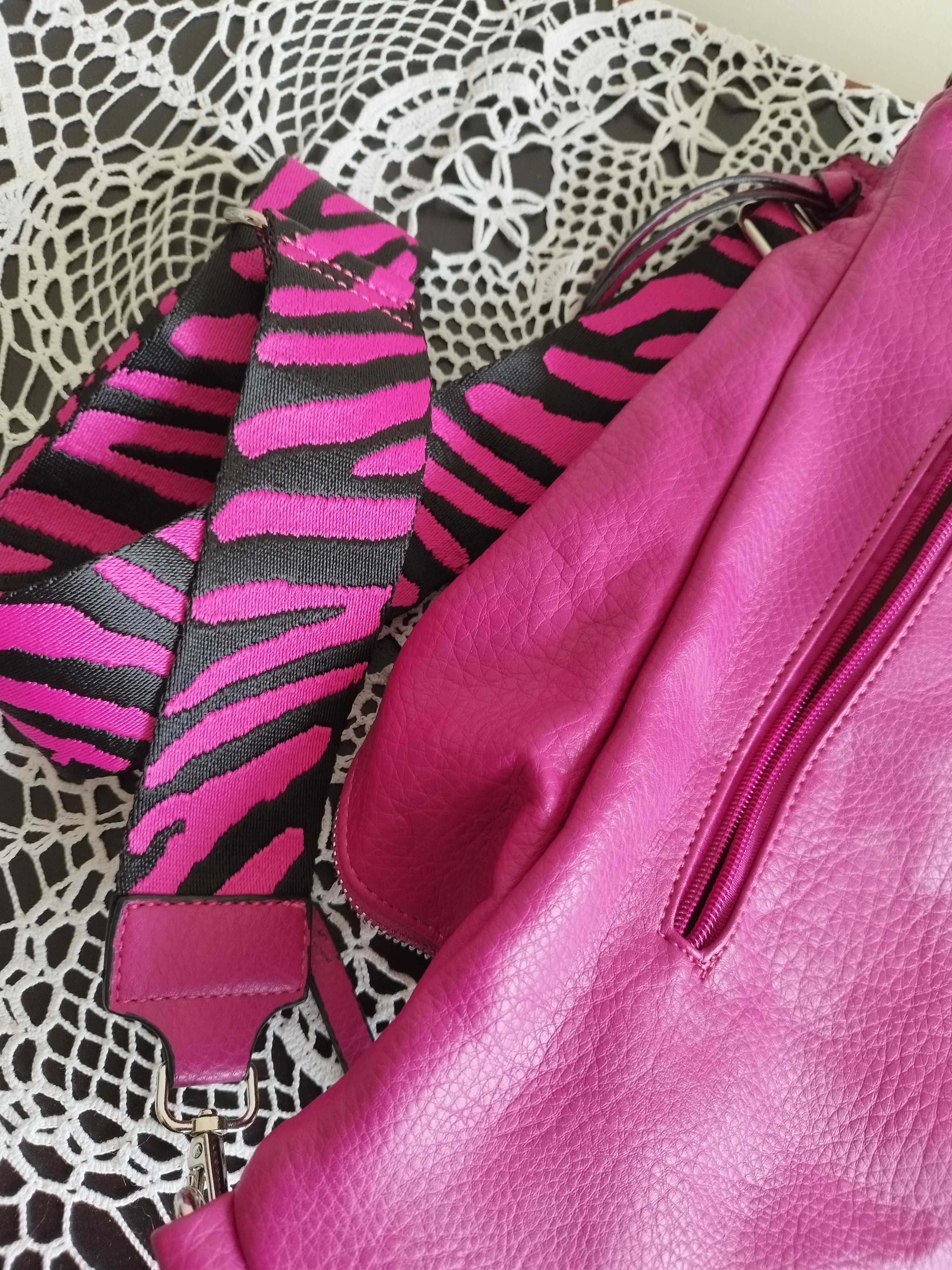 %_Magic BAGS_torebka / nerka_duża_dwa paski - fuksja