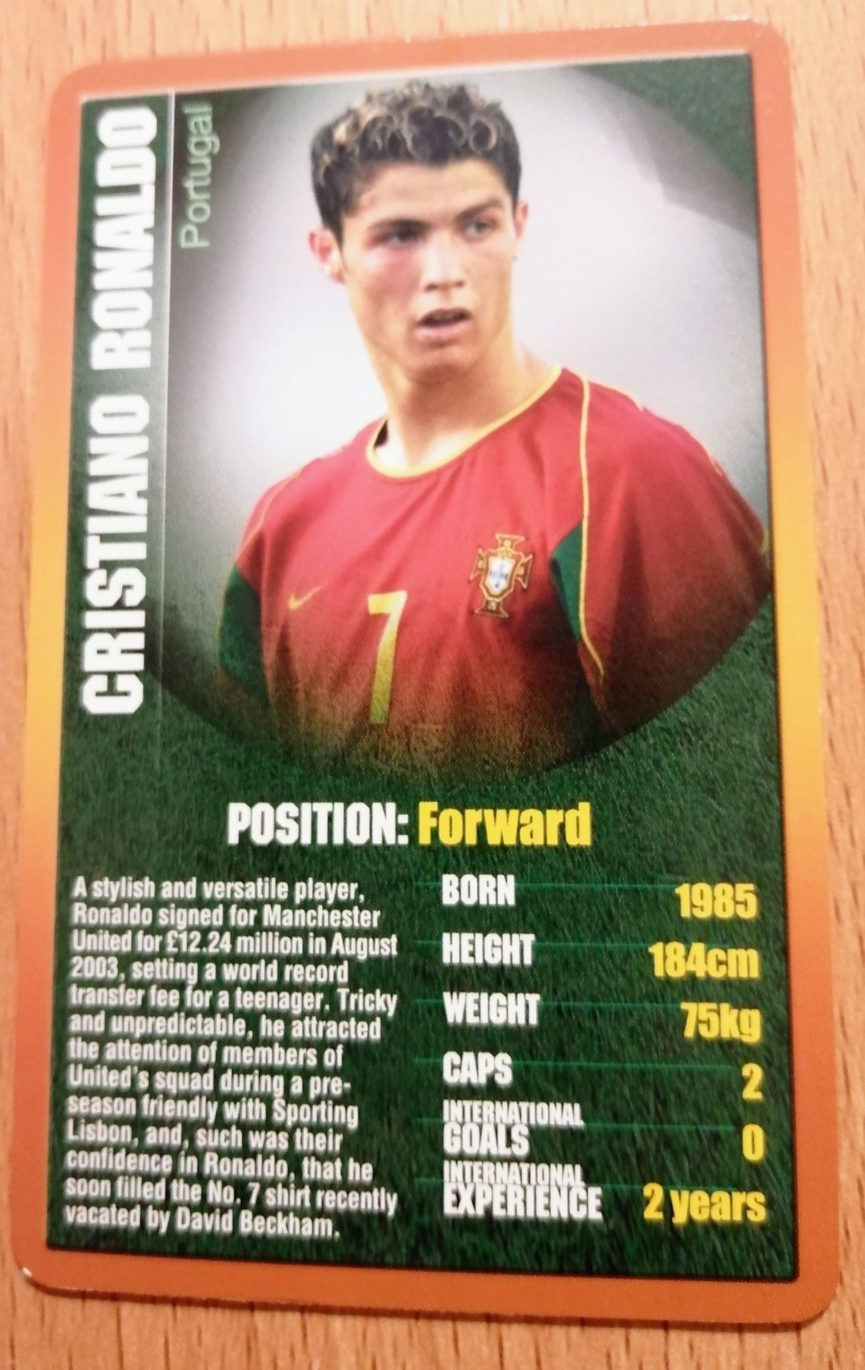 Cromo Top Trumps Rockie Cristiano Ronaldo