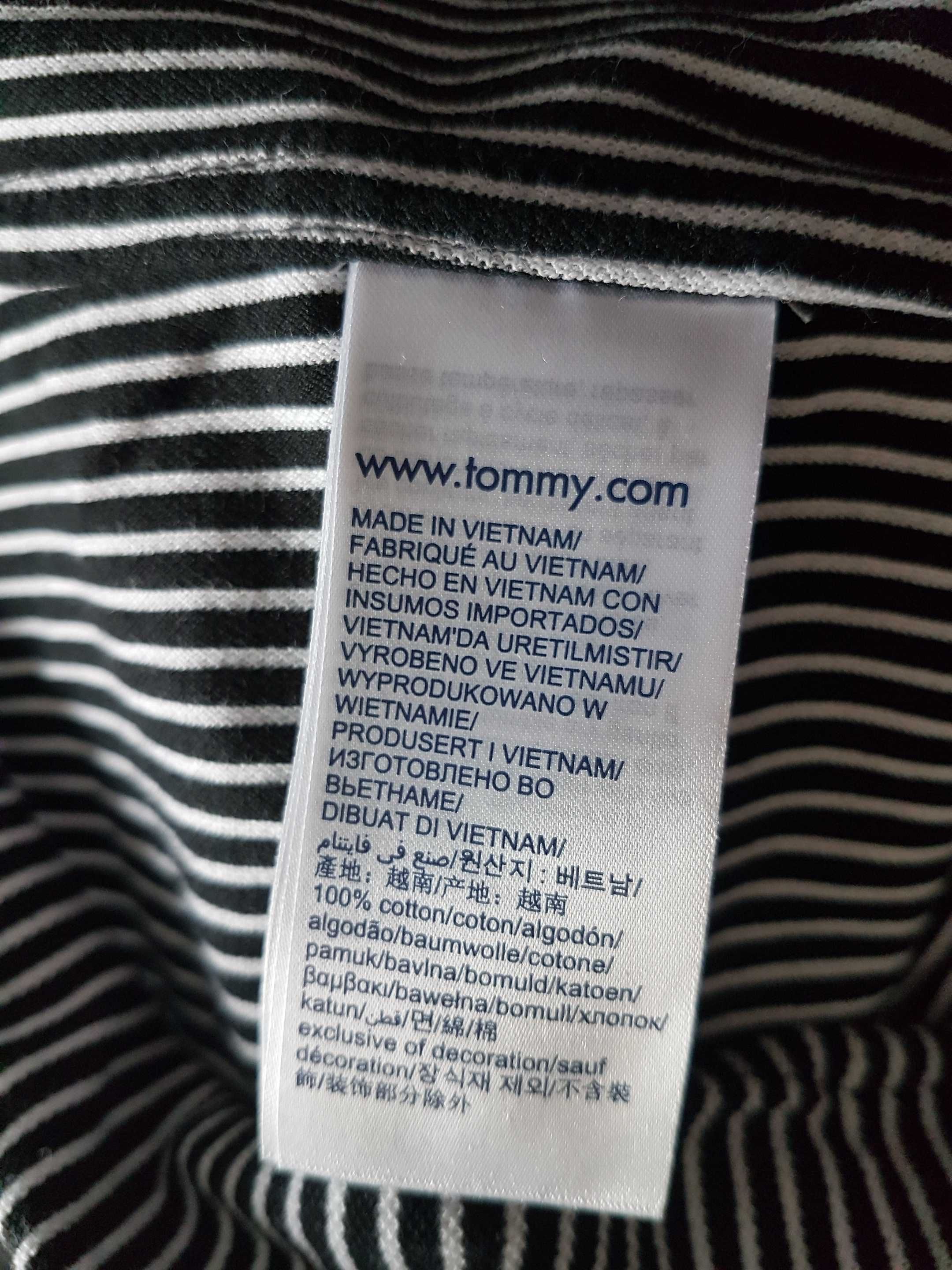 Koszula nowa Tommy Hilfiger w biało czarne paski, r. M slim fit