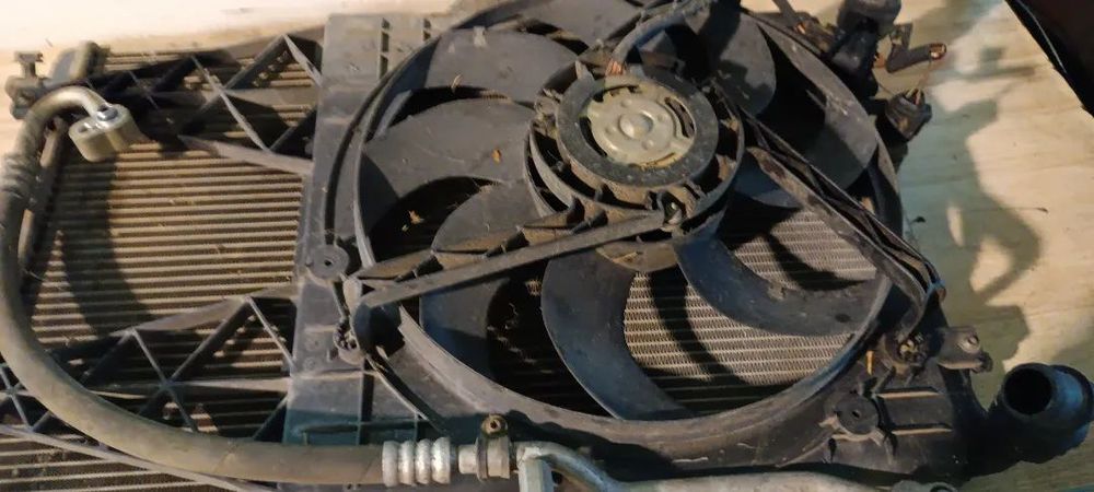 CONJUNTO TERMOVENTILADOR COM RADIADORES AC E AGUA SEAT IBIZA 6L TDI / VOLKSWAGEN POLO 6Q0820411K 6Q0121253R