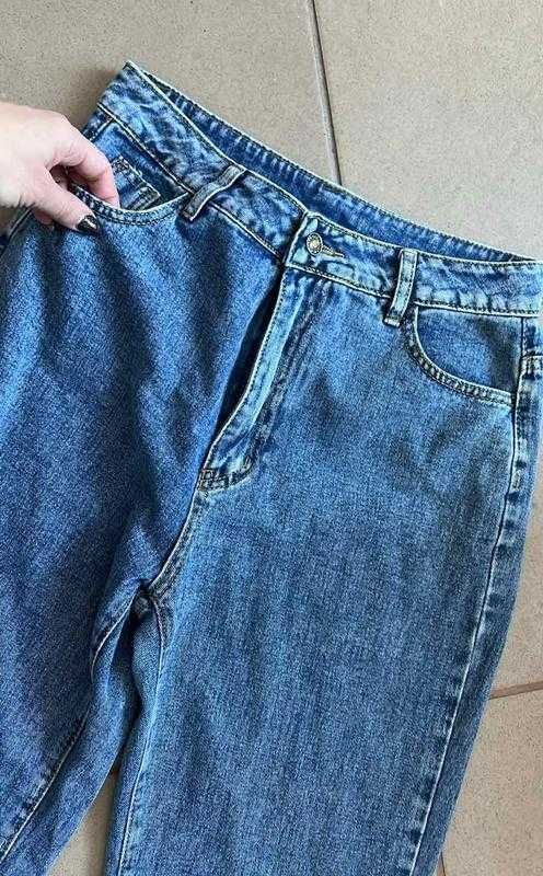Базові прямі джинси мом mom jeans на високій талії shein 10/м