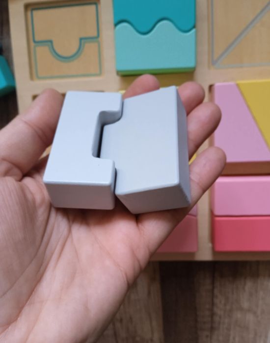 Drewniana układanka puzzle sorter kształty montessori