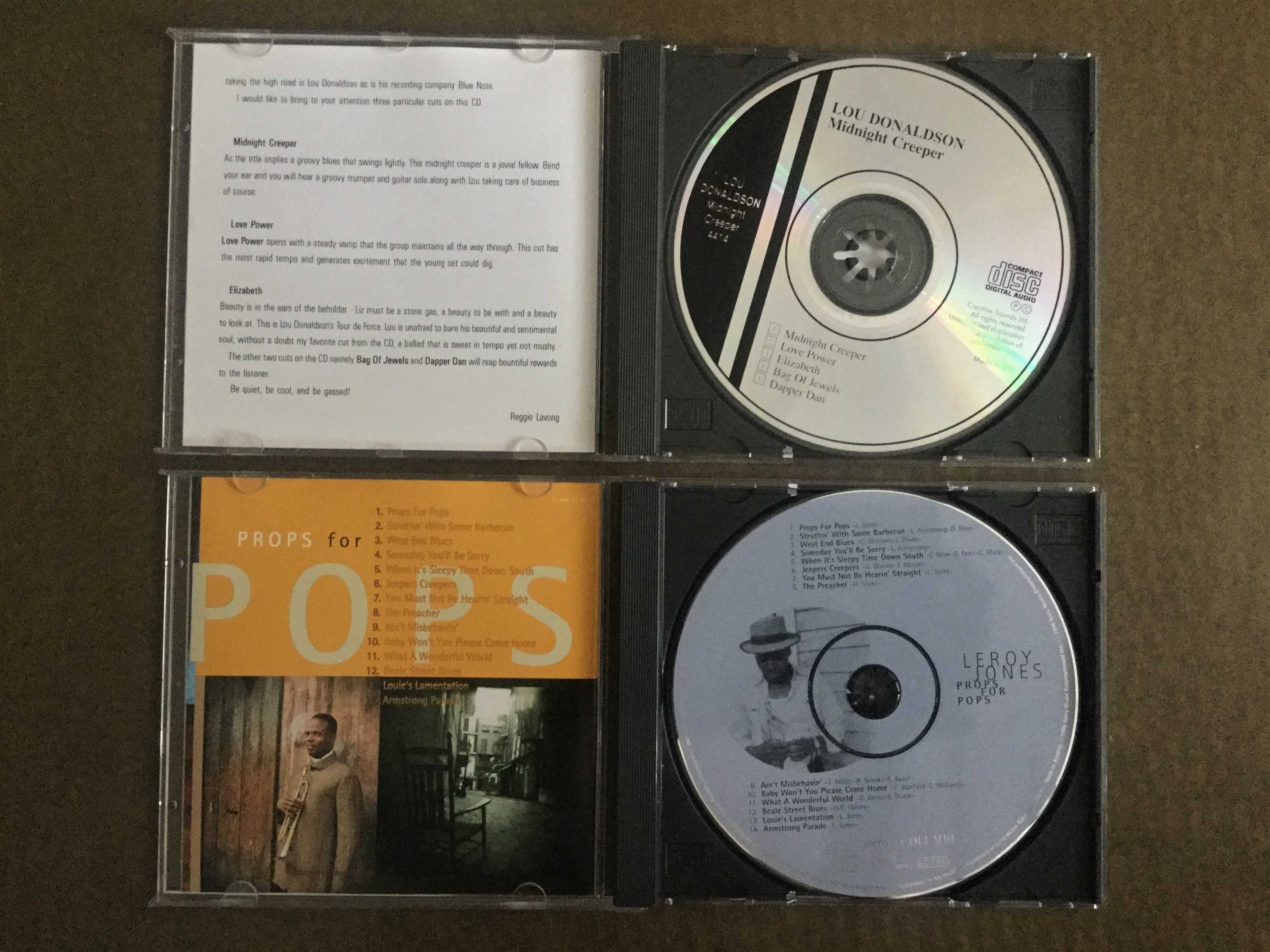 Lou Donaldson– Midnight Creeper/ Leroy Jones–Props For Pops 2CD (jazz)