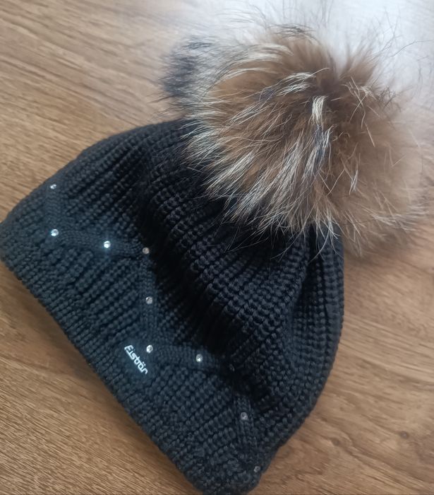 Eisbar czapka z pomponem naturalny jenot damska wełna merino damska