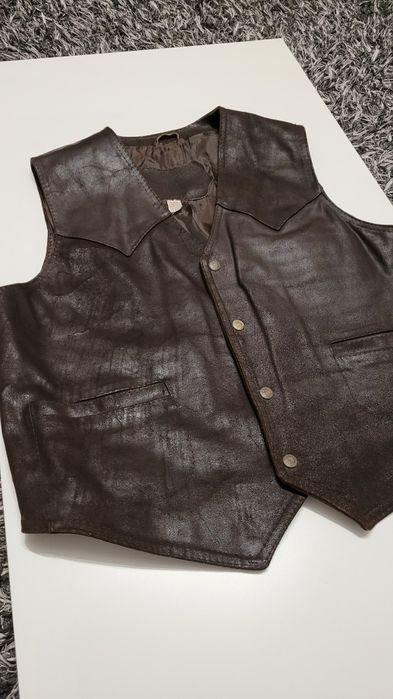 Skórzana kamizelka motocyklowa męska