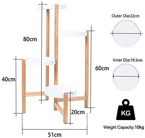 Narożny stojak na rośliny kwietnik 4-poziomowy bambusowy