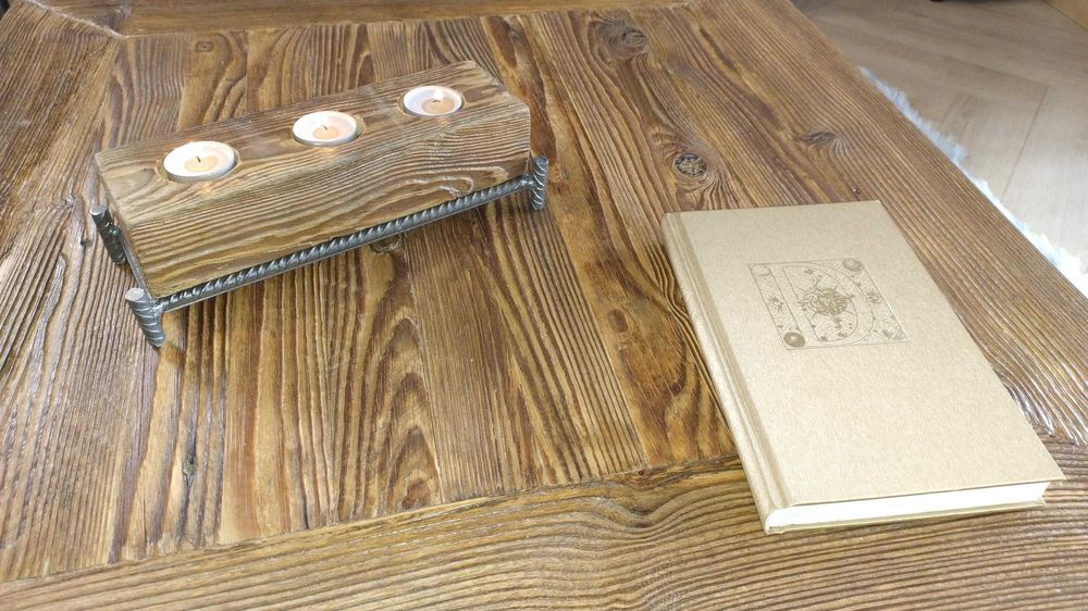 zestaw świeczników loft , stare drewno , darmowa dostawa