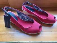 Tommy Hilfiger nowe 39 buty koturny espadryle czerwone