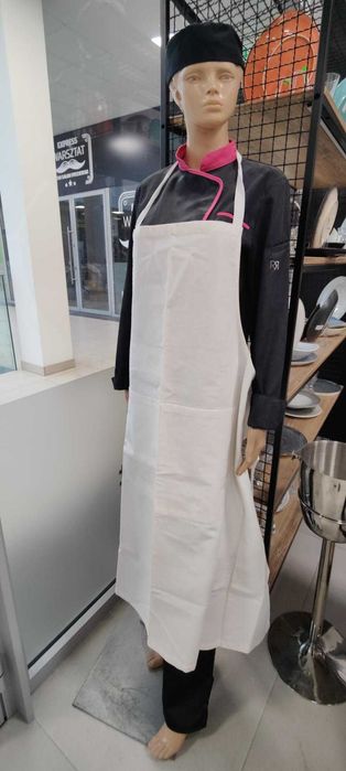 WYPRZEDAŻ EKSPOZYCJI - Fartuch szefa, długi biały Robur Pise - nowy