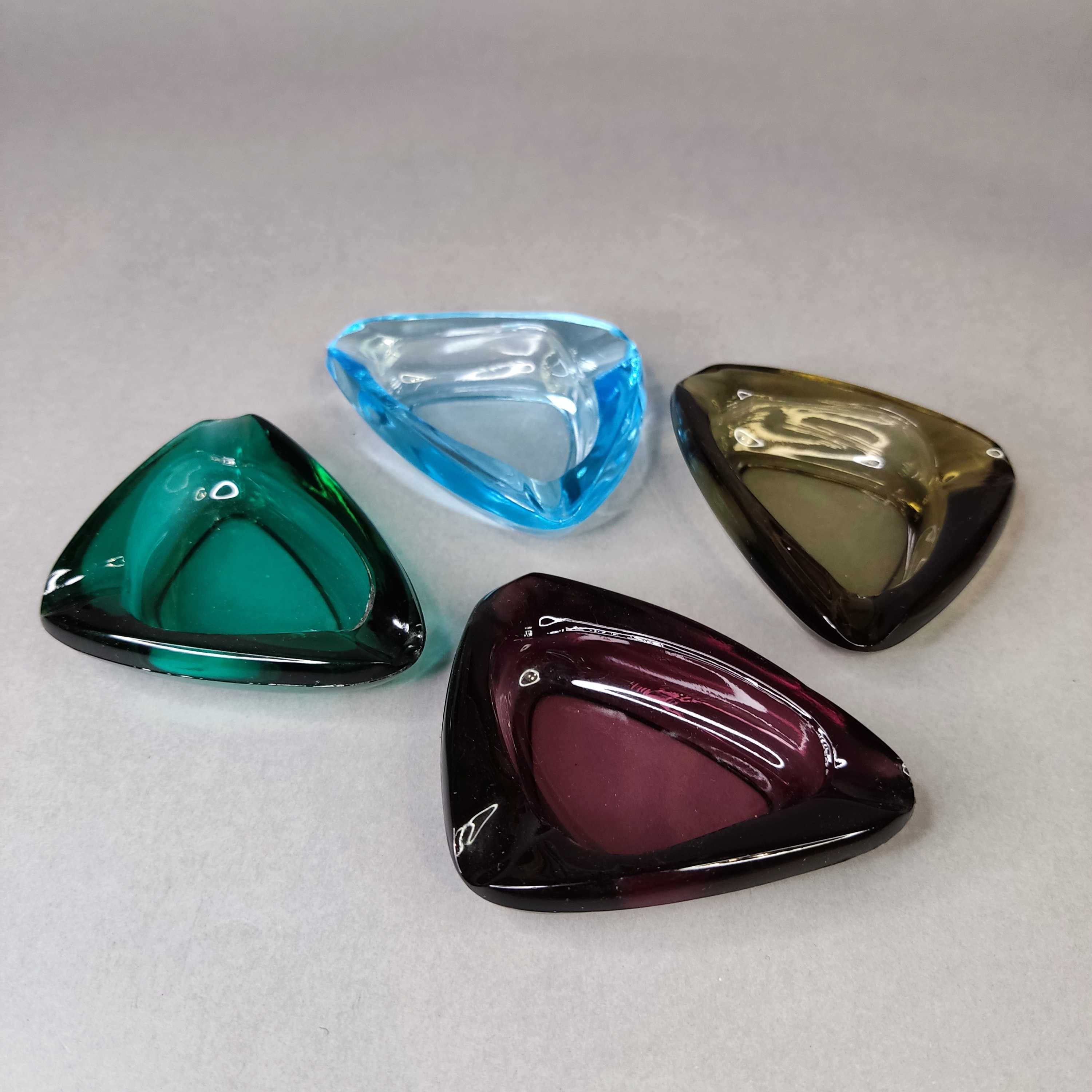 Zestaw popielniczek brydżowych - Bohemian Glass - w oryg.pudełku