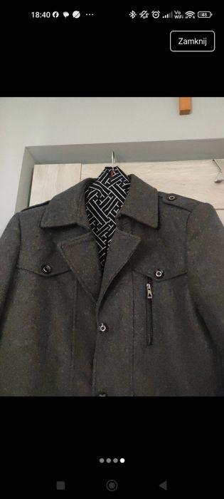 Męski płaszcz szary