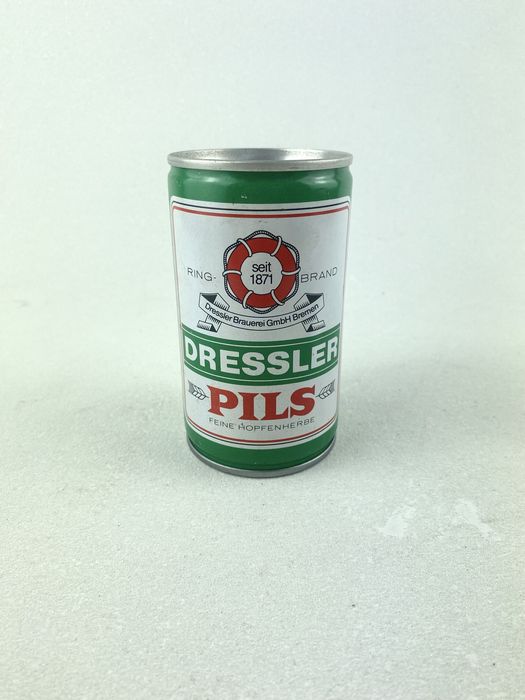 Kolekcjonerska stara stalowa puszka po piwie Dressler Pils