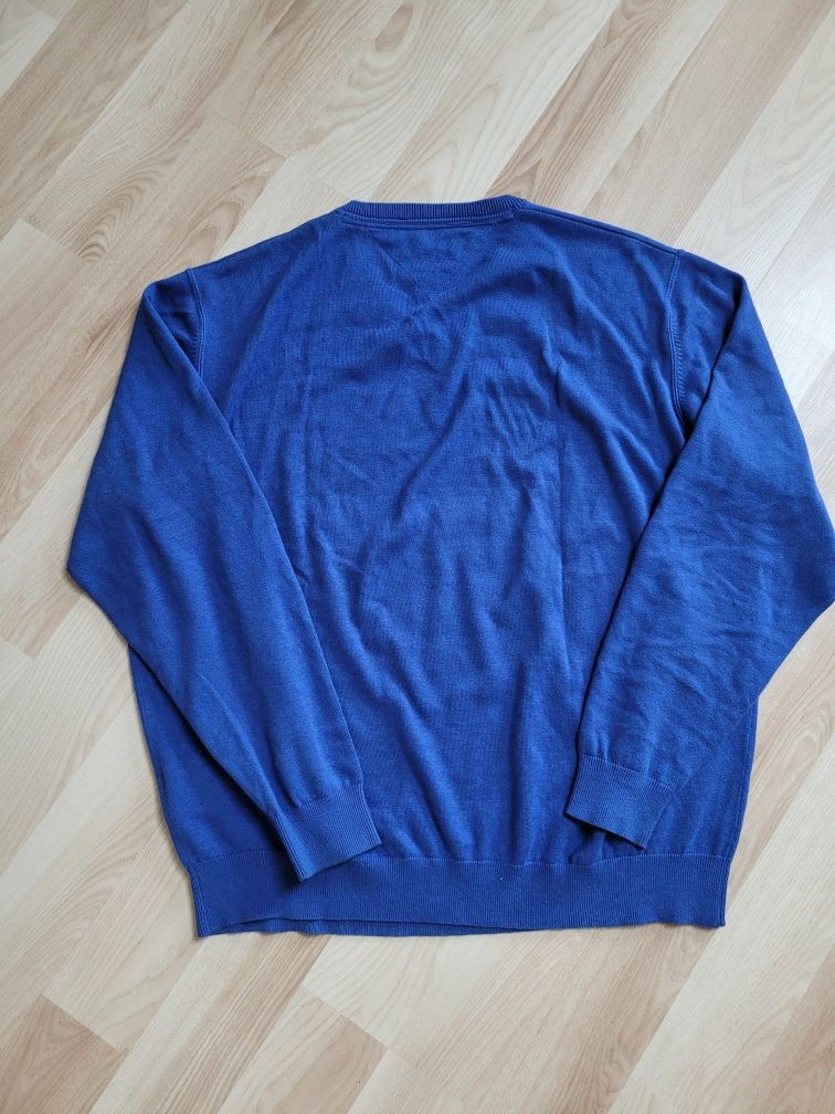Sweterek elegancki męski XXL niebieski 100%  bawełna