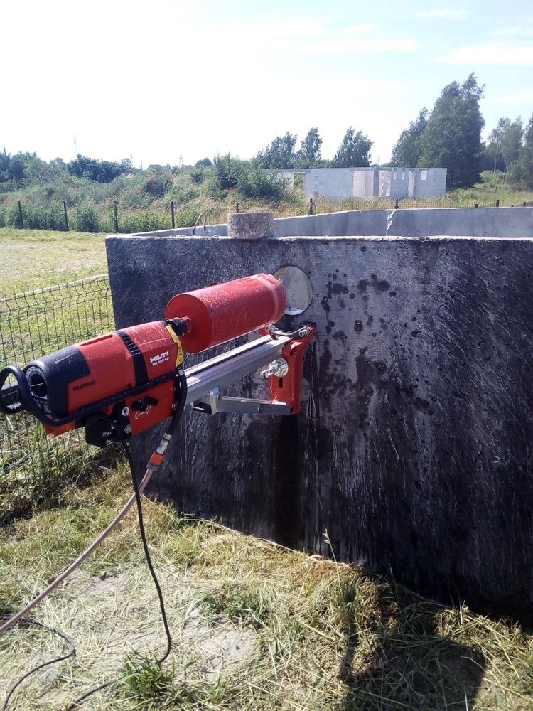 Wiercenie i cięcie betonu techniką diamentową.