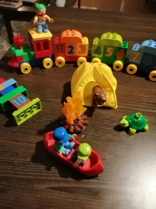Lego duplo pociag + camping z synka i taty