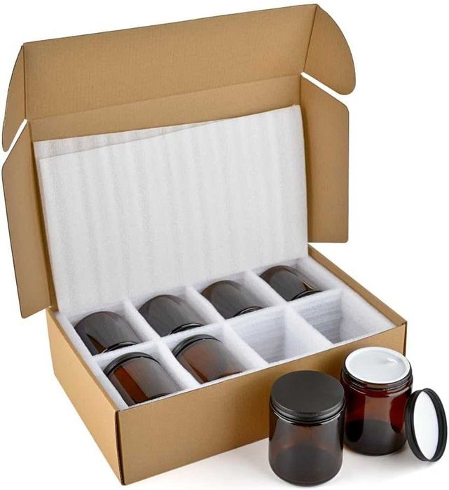 Słoik do kosmetyków ,świec ,brązowe szkło z metalową pokrywką 8szt