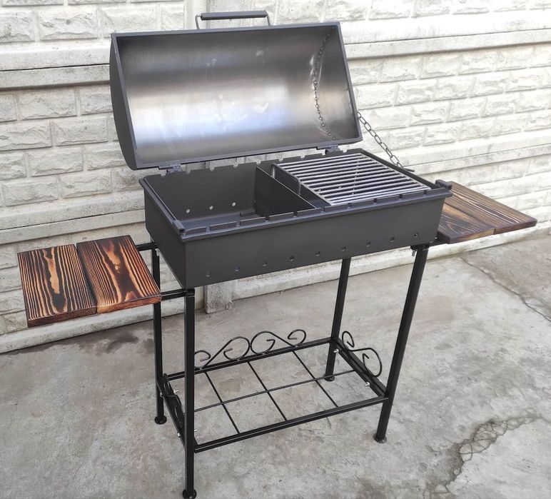 АКЦІЯ -18%! 67см! Стаціонарний Мангал Барбекю з Кришкою |ТЕПЛО В ХАТІ