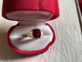 875  кольцо серебряное в позолоте с камнем перстень 875 проба СССР