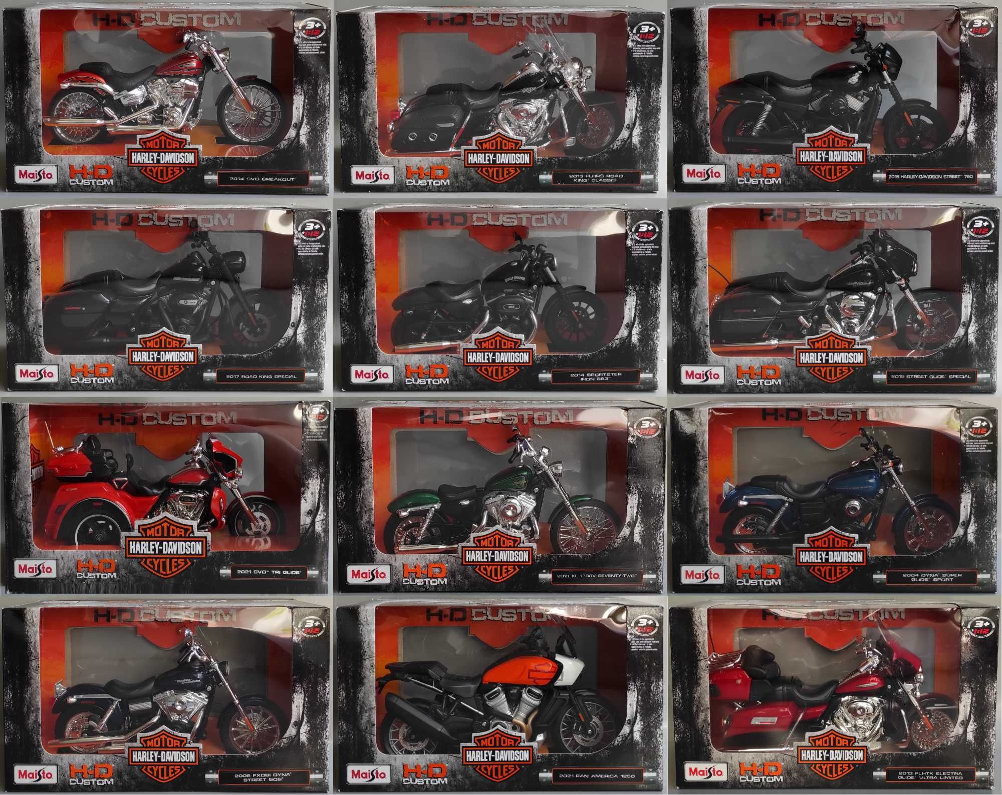 Модели "Harley-Davidson" масштаб 1/12 (Maisto)