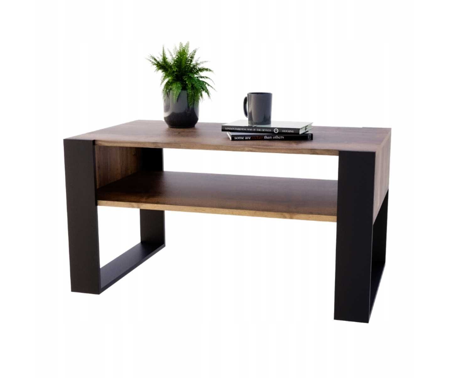 STOLIK kawowy drewniany PREMIUM z DĘBU ŁAWA soft retro do SALONU