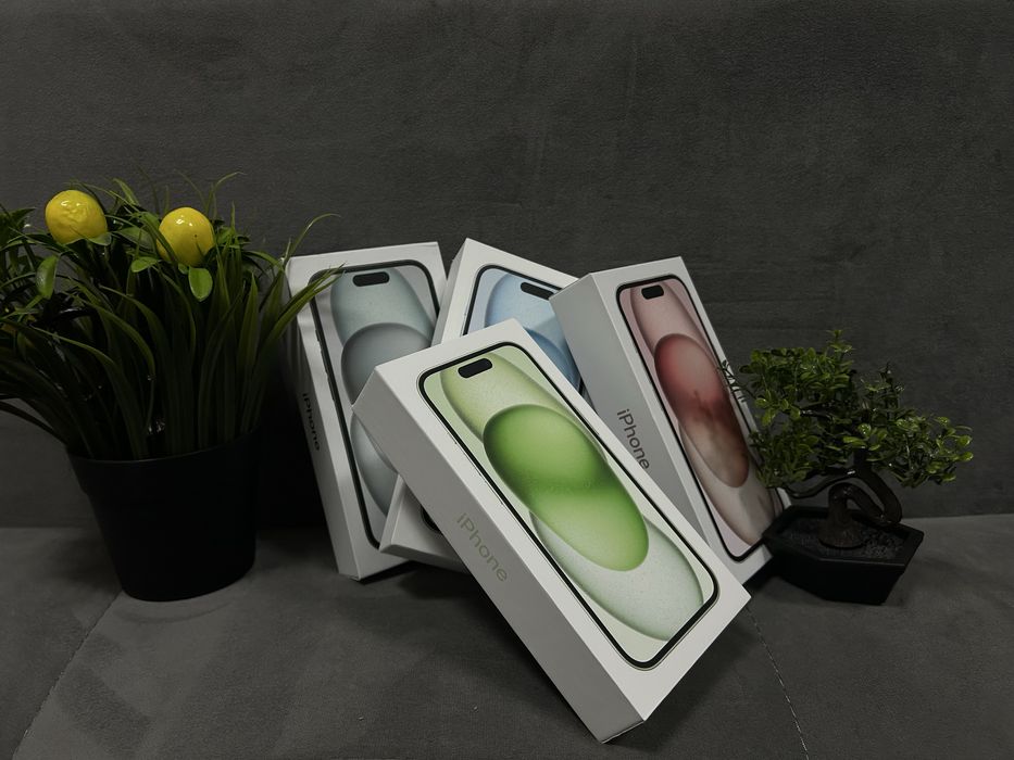 Новий iPhone 15 (128/256)гб green blue black pink Фізична Сім