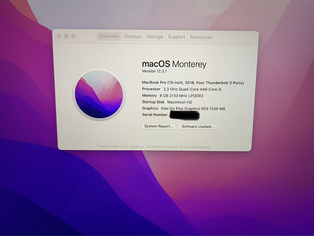 MacBook Pro 13” 2018 touchbar