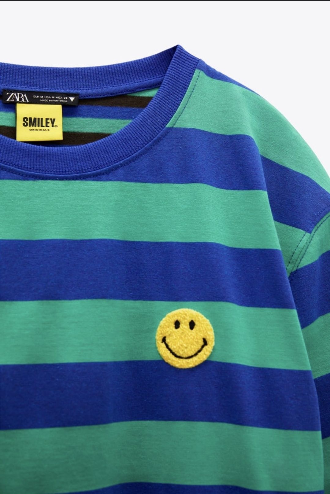 Яркая трендовая футболка с принтом SMILEY от Zara. New