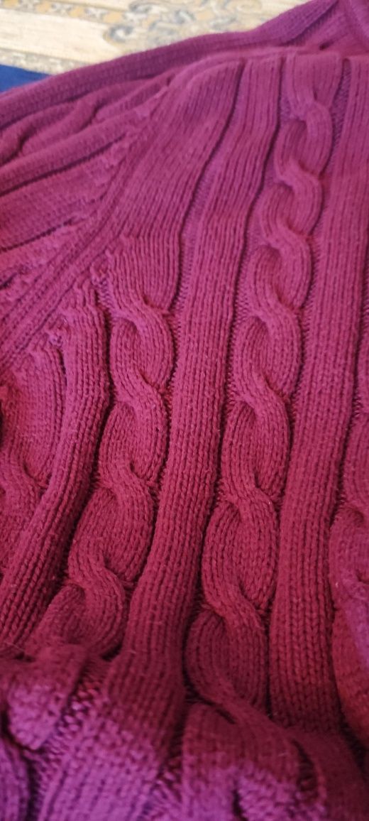 Tommy Hilfiger sweter swetr zip zamek bluza zapinana kaptur pleciony