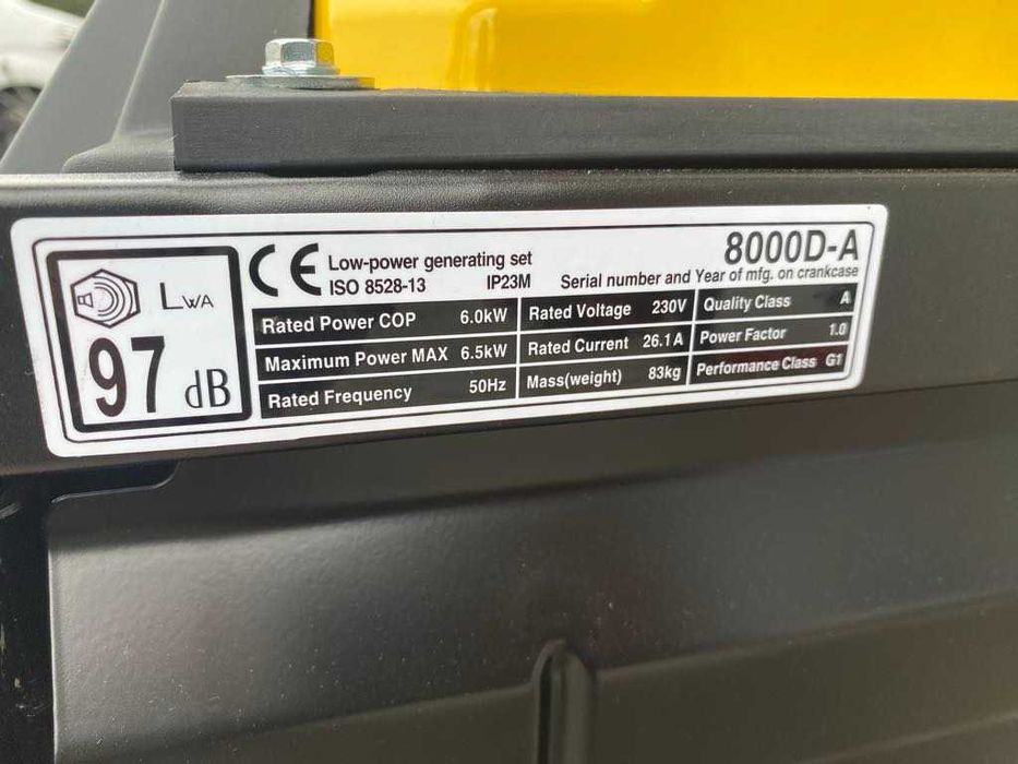 Agregat prądotwórczy 6,5kW 230V Loncin LC8000D-AS-1F Stabilizacja AVR