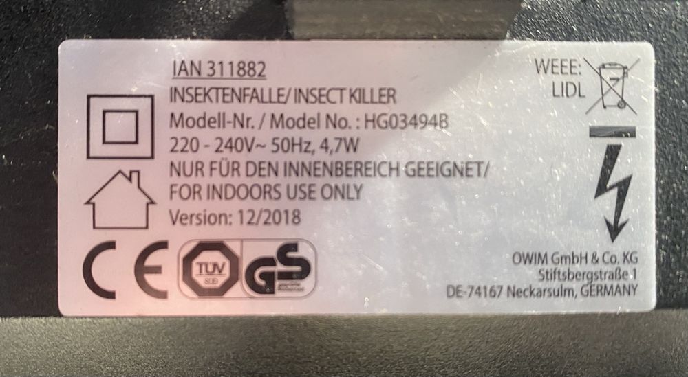 Mata-insectos electrico