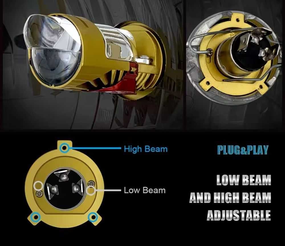 компактные линзы h4  Bi-Led светодиодные мини