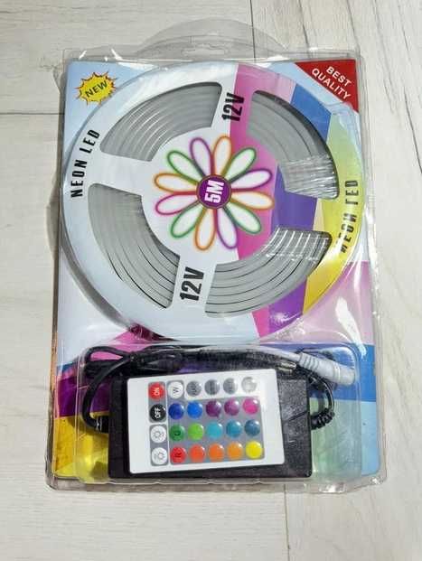 Світлодіодна Неонова Стрічка-Шланг RGB 5 м, 12V/220V Гнучкий LED NEON