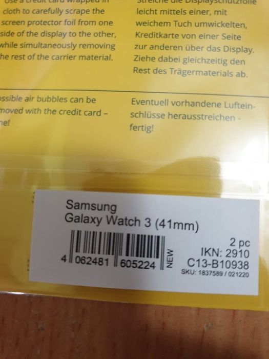 Proteção de ecrã SmartWatch Samsung 3 (41mm) NOVO