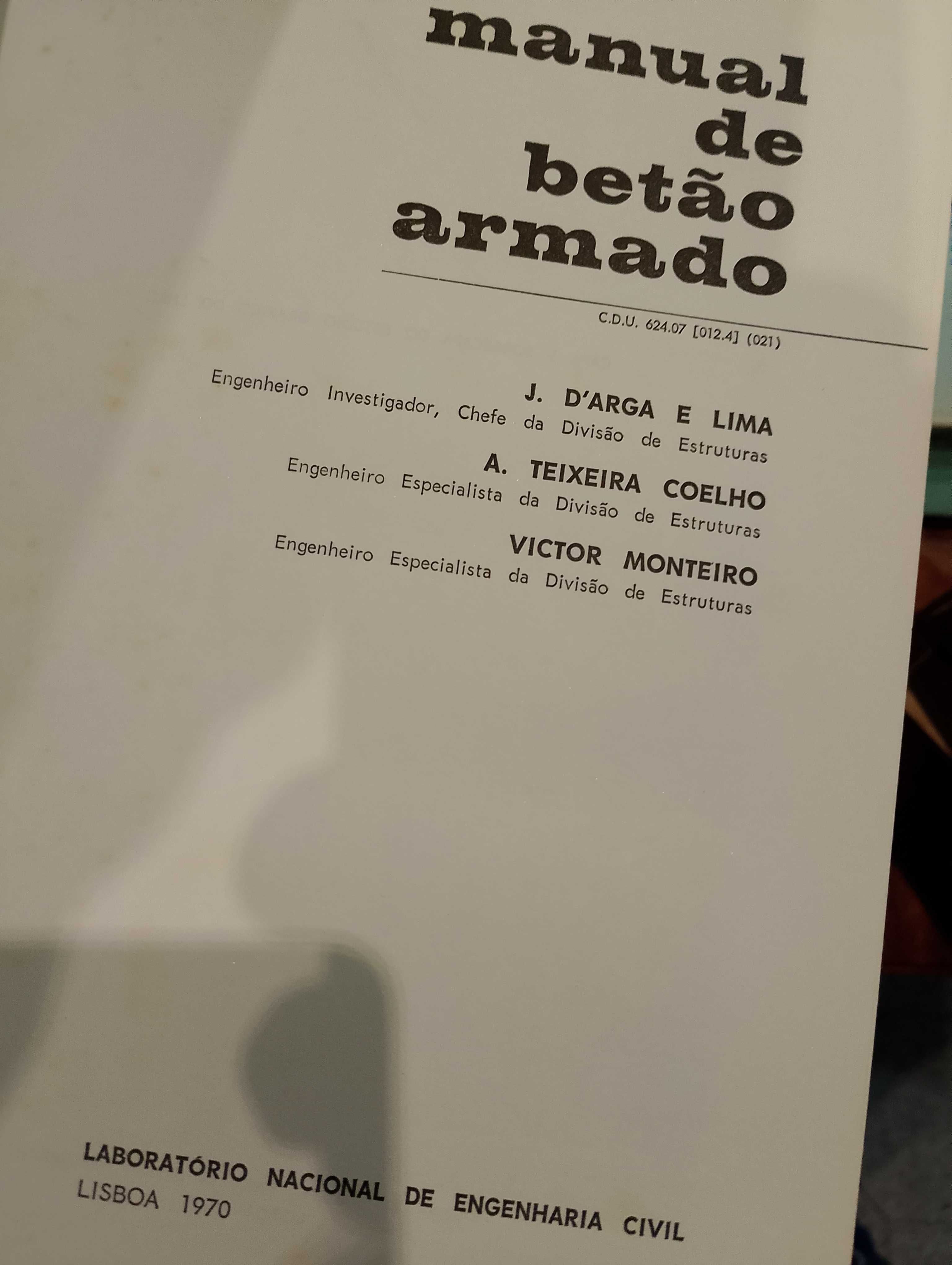 Manual de Betão Armado 1970 J. D´Arga e Lima