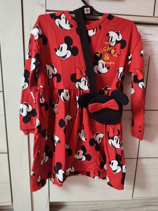 Sukienka dla dziewczynki myszka Miki 122 128