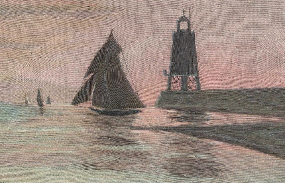 Edel: Świnoujście. Kolorowy drzeworyt ilustracyjny 1898 r. oryginał