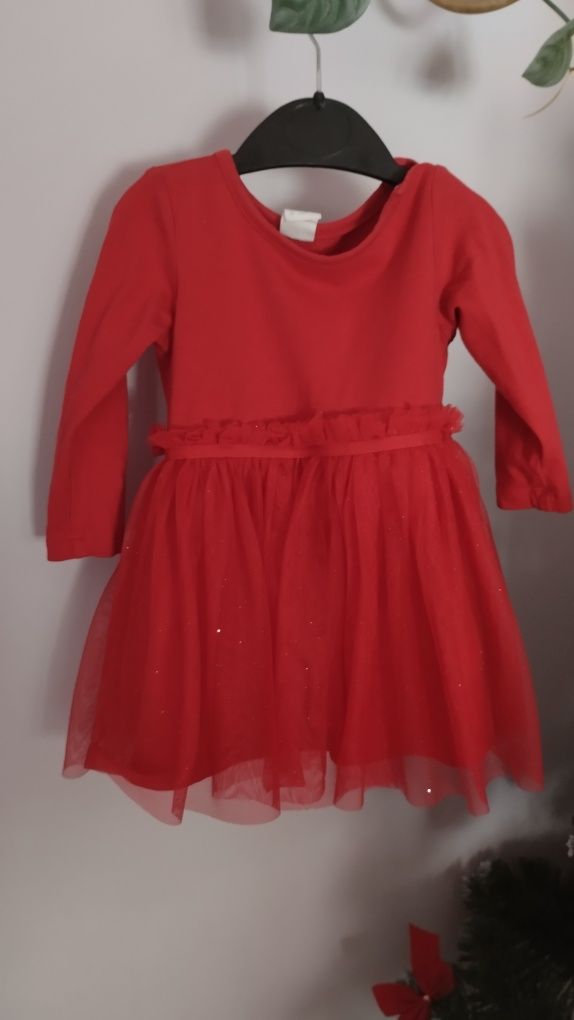 Czerwona tiulowa sukienka h&m r 74