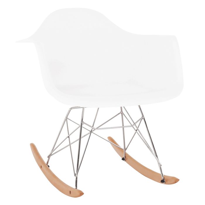 Fotel  ROC biały bujany na biegunach
Bujak z kubełkowym siedziskiem